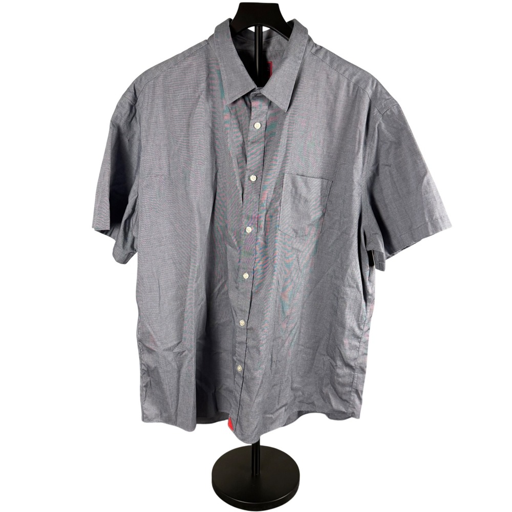 UNTUCKit Petrus WF Mens XXXL Blue Wrinkle Free Short Sleeve Button Down Shirt